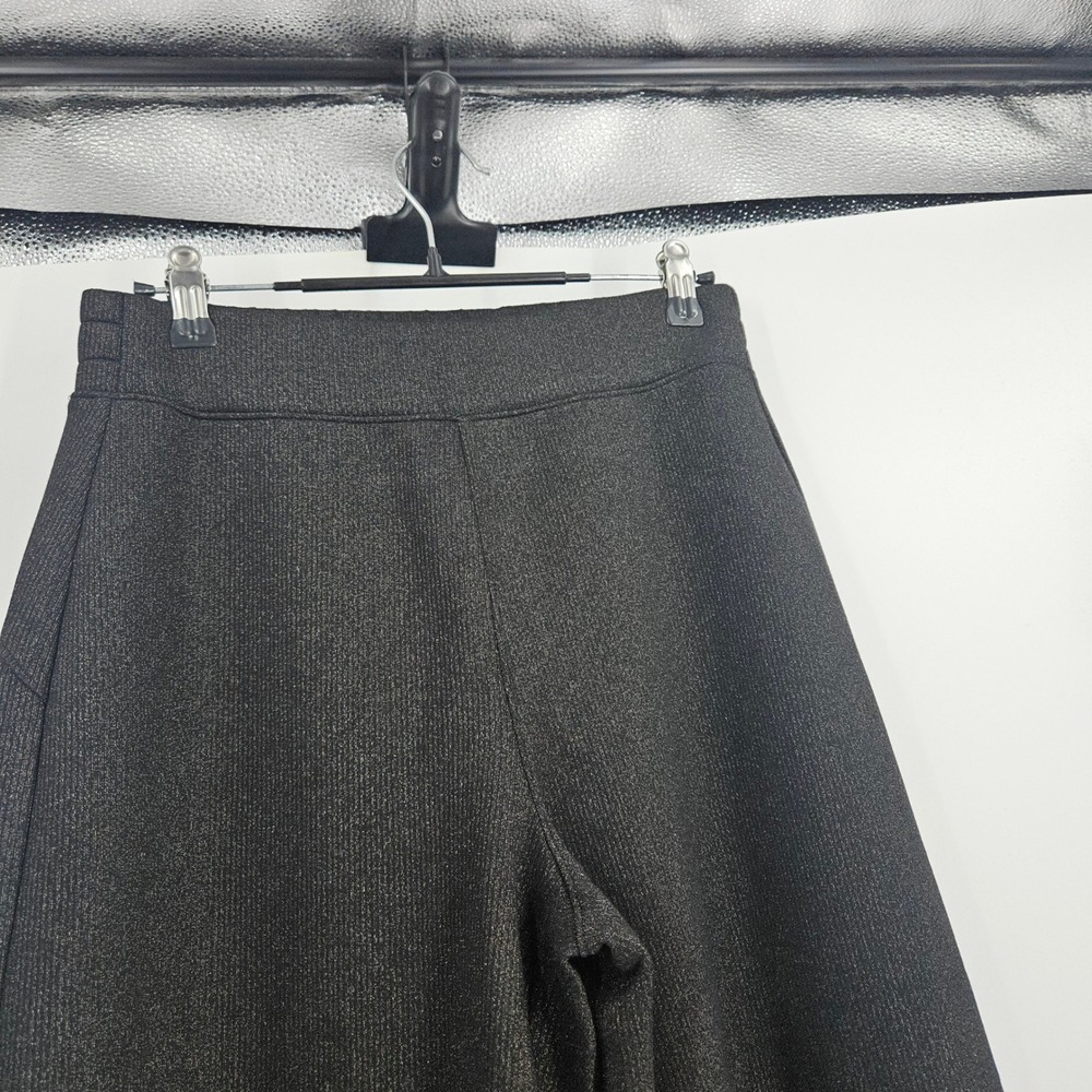 Spanx AirEssentials Shimmer Pants Black Metallic Wide Leg Gunmetal NWT Size S - Picture 4 of 9